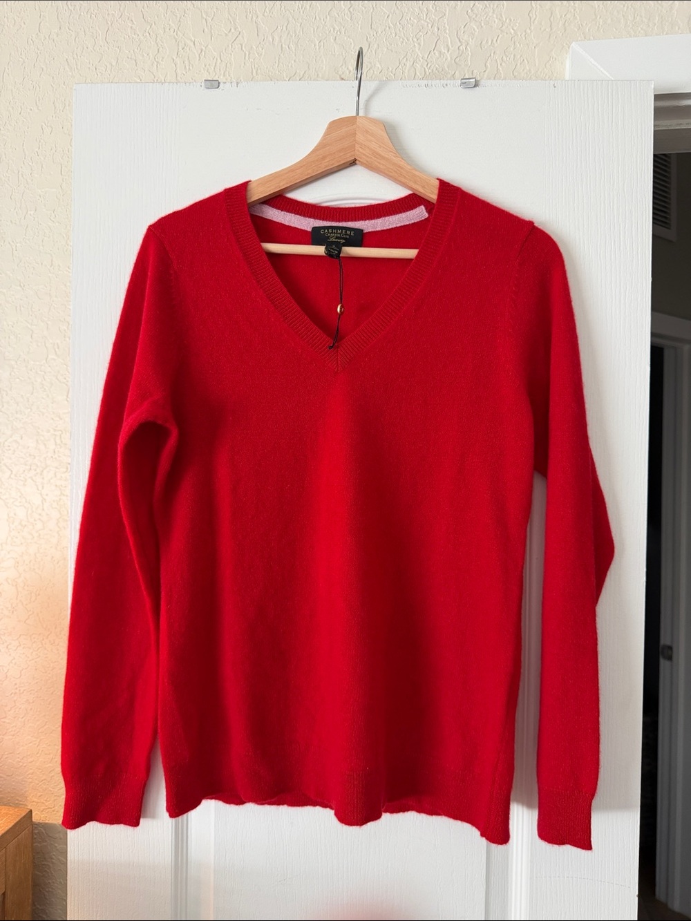 Charter Club Red V-Neck Cashmere Sweater